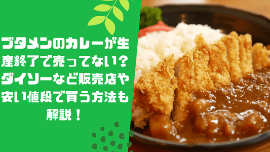 ブタメンのカレーが生産終了で売ってない？ダイソーなど販売店や安い値段で買う方法も解説！